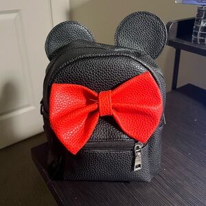 Minnie Mouse Faux Leather Backpack With Adjustable Straps